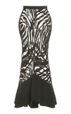 Moda Operandi David Koma High-waisted Sheer Zebra-print Skirt Size: 8