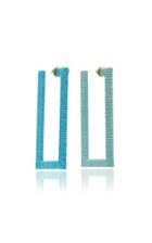 Moda Operandi Rebecca De Ravenel Geo Silk-woven Gold-plated Hoop Earrings