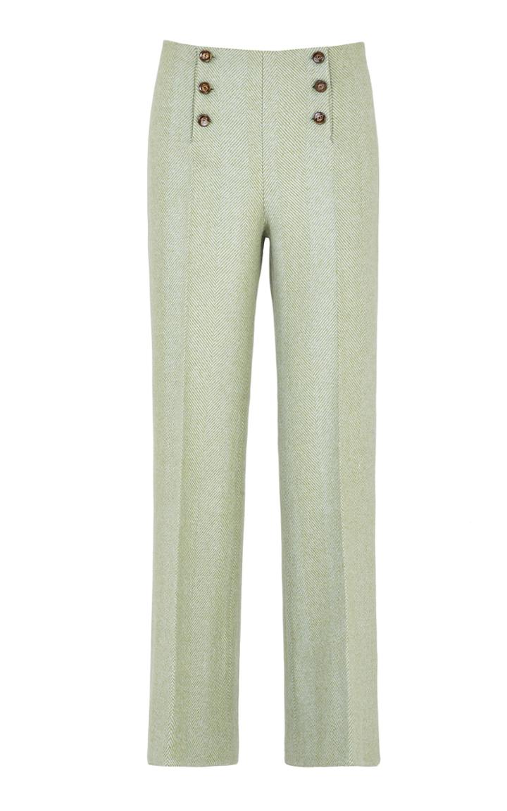 Moda Operandi Giuliva Heritage The Sailor Flannel-herringbone Straight-leg Pants