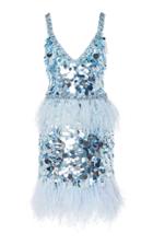 Moda Operandi Jenny Packham Feather-embellished Oversized Sequined Dress Size: 6