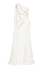 Moda Operandi Zuhair Murad Lace Detailed One-shoulder Organza Maxi Dress Size: 32
