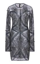 Naeem Khan Long Sleeve Beaded Dress