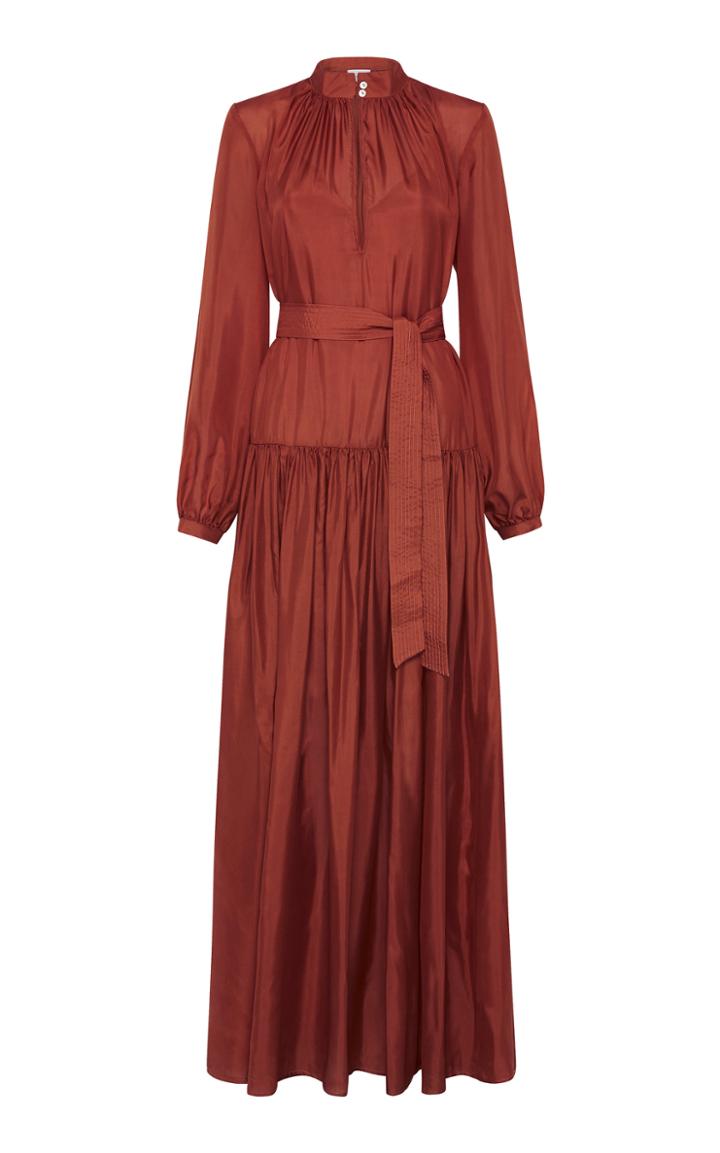 Bird & Knoll Allegra Tie-detailed Cotton-blend Maxi Dress