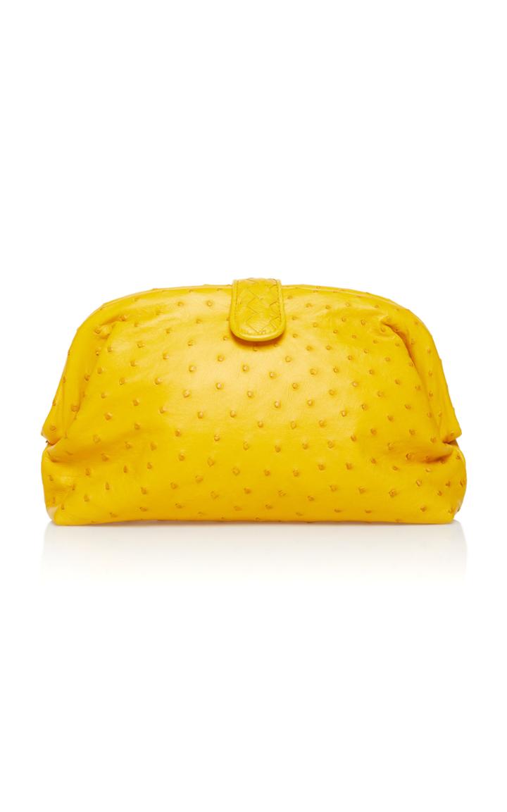 Bottega Veneta Lauren Ostrich Leather Clutch