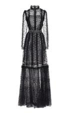 Moda Operandi Costarellos Anice Floral-embroidered Dotted-tulle Gown