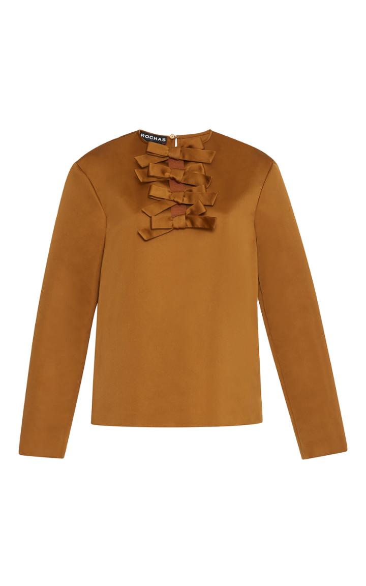Rochas Bow Front Long Sleeve Top