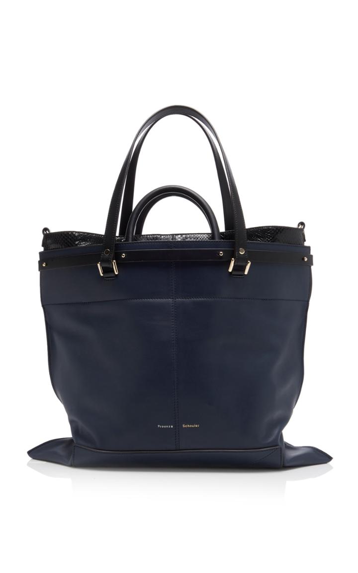 Proenza Schouler Ps19 Large Snake Paneled Leather Bag
