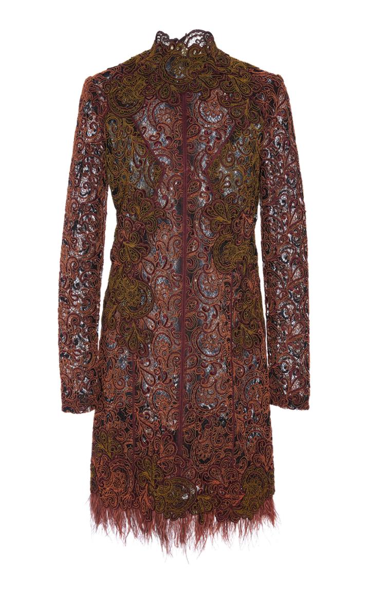 J. Mendel Long Sleeve Lace Dress
