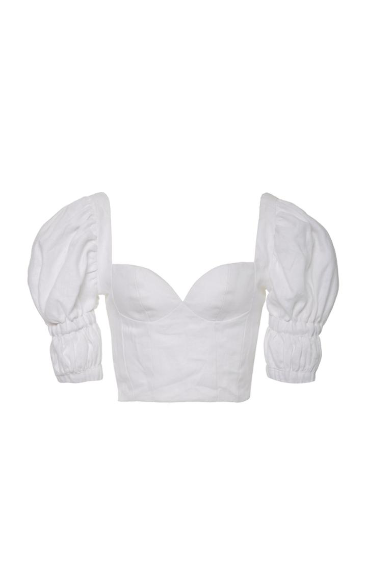Moda Operandi Andres Otalora Cupula Cropped Linen Blouse Size: 4