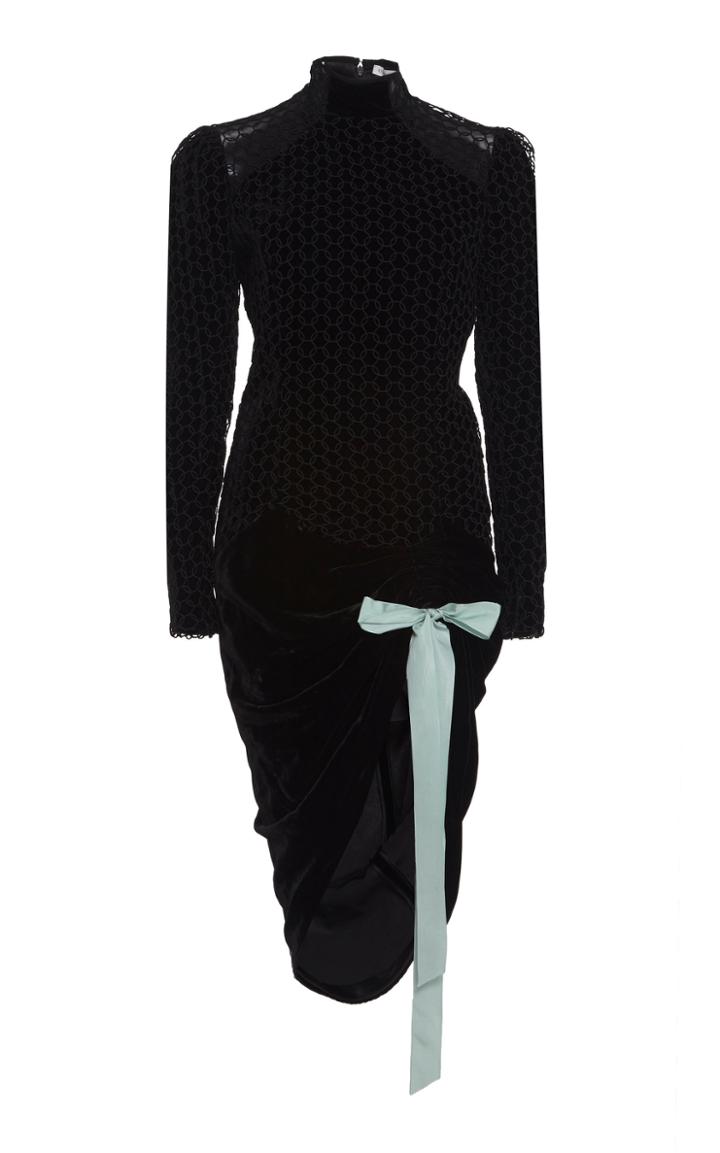 Olivier Theyskens Telvet Long-sleeve Velvet Dress