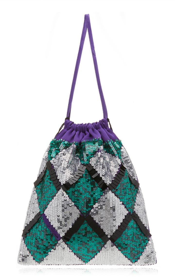 Attico All Over Geometrical Deco Paillettes Pouch