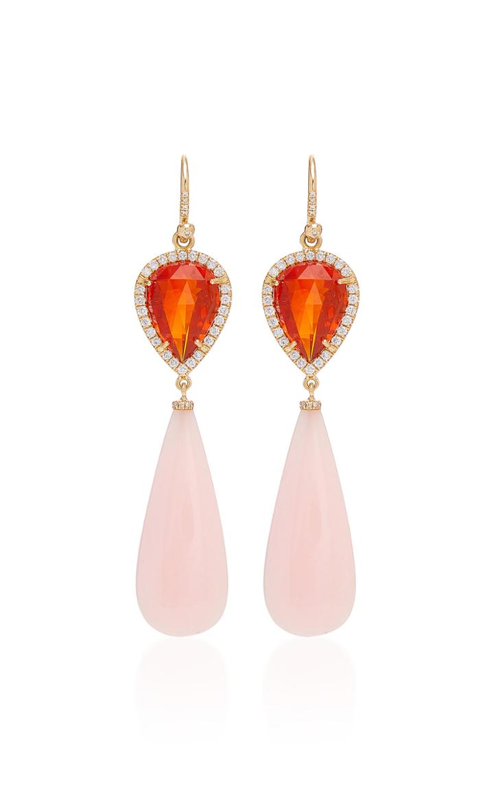 Irene Neuwirth One-of-a-kind 18k Rose Gold And Opal Drop Earrings