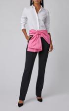 Carolina Herrera Satin-trimmed Crepe Straight-leg Pants Size: 0