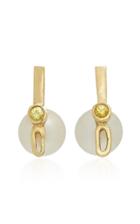 Katey Walker Pearl And Sapphire Embellished 18k Yellow Gold Studs