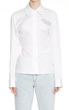 Moda Operandi Off-white C/o Virgil Abloh Draped Poplin Button-down Size: 40