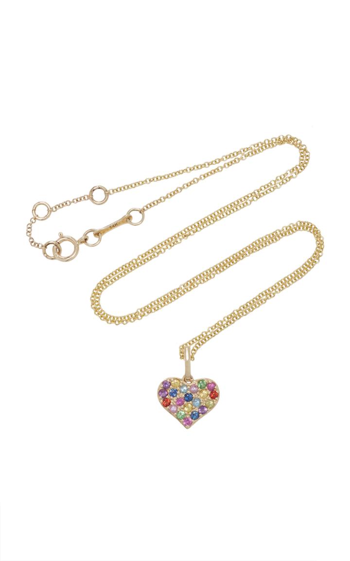 The Last Line Rainbow Pave Heart Pendant