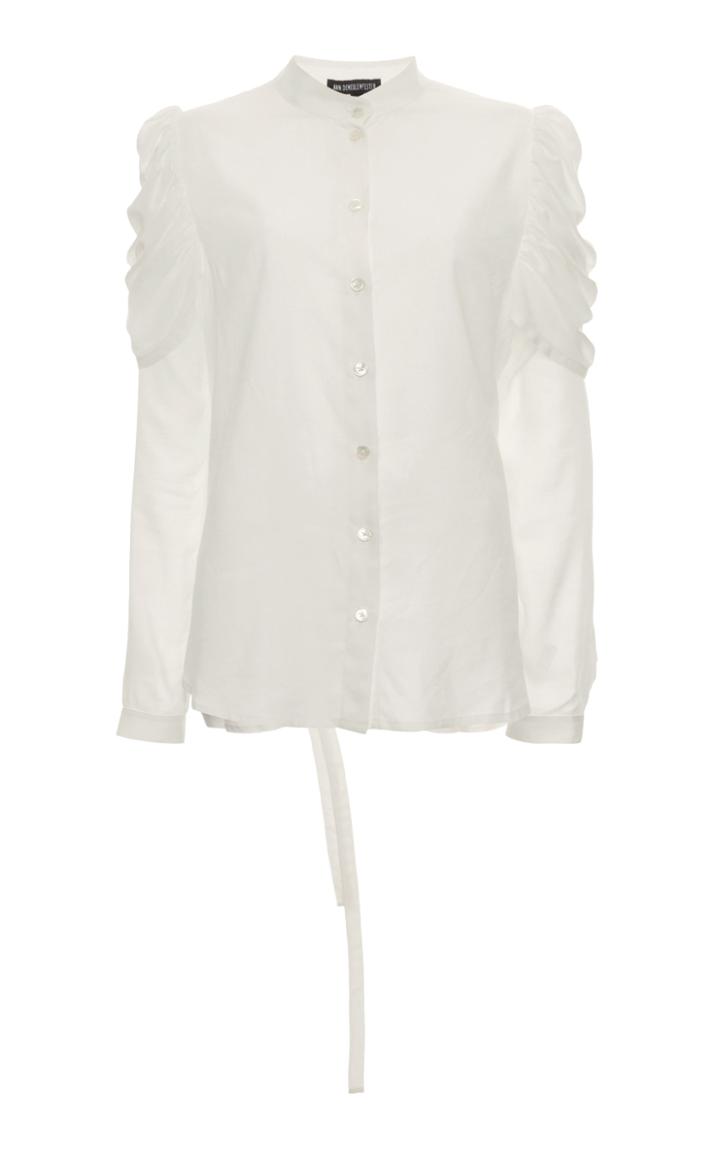 Moda Operandi Ann Demeulemeester Ruffle Sleeve Tie Shirt