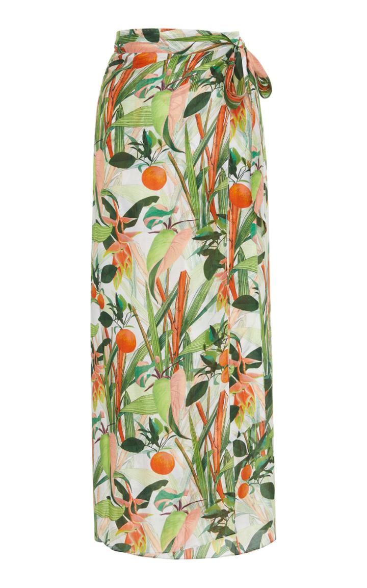 Verandah Printed Pareo Wrap Maxi Skirt