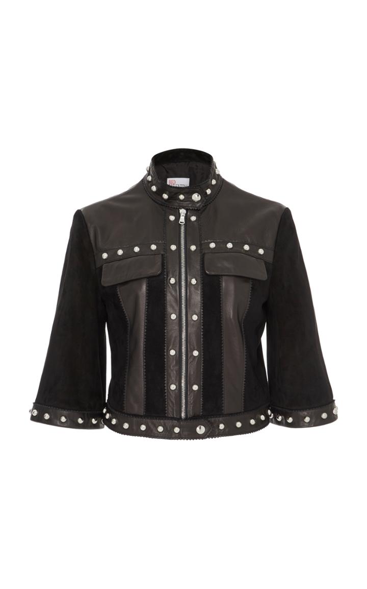 Red Valentino Suede Jacket With Leather Inserts