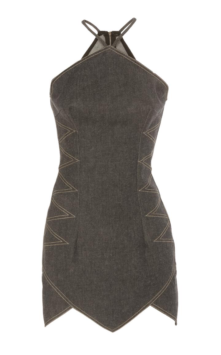 Moda Operandi David Koma Asymmetric Cotton Halter Dress Size: 6