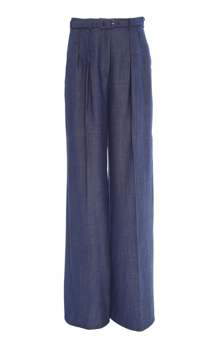 Gabriela Hearst Vargas Wool-linen Twill Wide-leg Pants