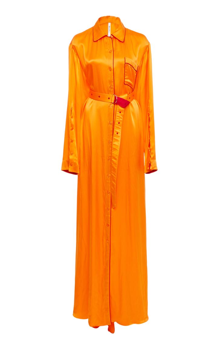 Adam Selman Silk Pijama Shirt Gown