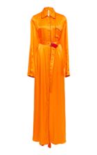 Adam Selman Silk Pijama Shirt Gown