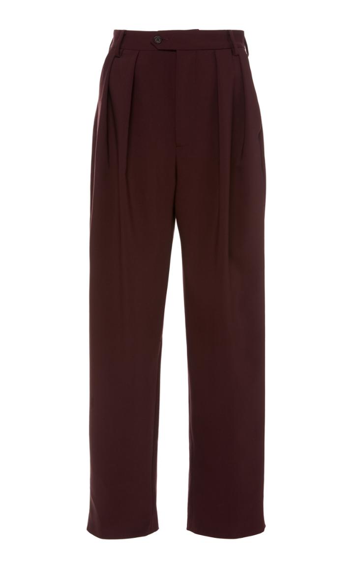 Deveaux Pleated Crepe Straight-leg Pants