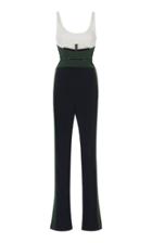 David Koma Color Block Cady Corset Jumpsuit