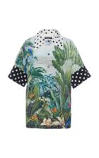 Dolce & Gabbana Paneled Printed Silk Shirt