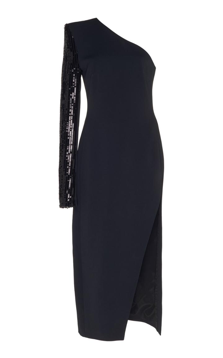 David Koma One Sleeve Sequin Midi Dress