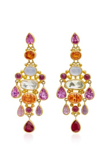 Mallary Marks Chandelier Pink Sapphire Earrings