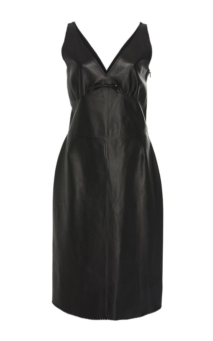 Loewe Sleeveless Leather Midi Dress
