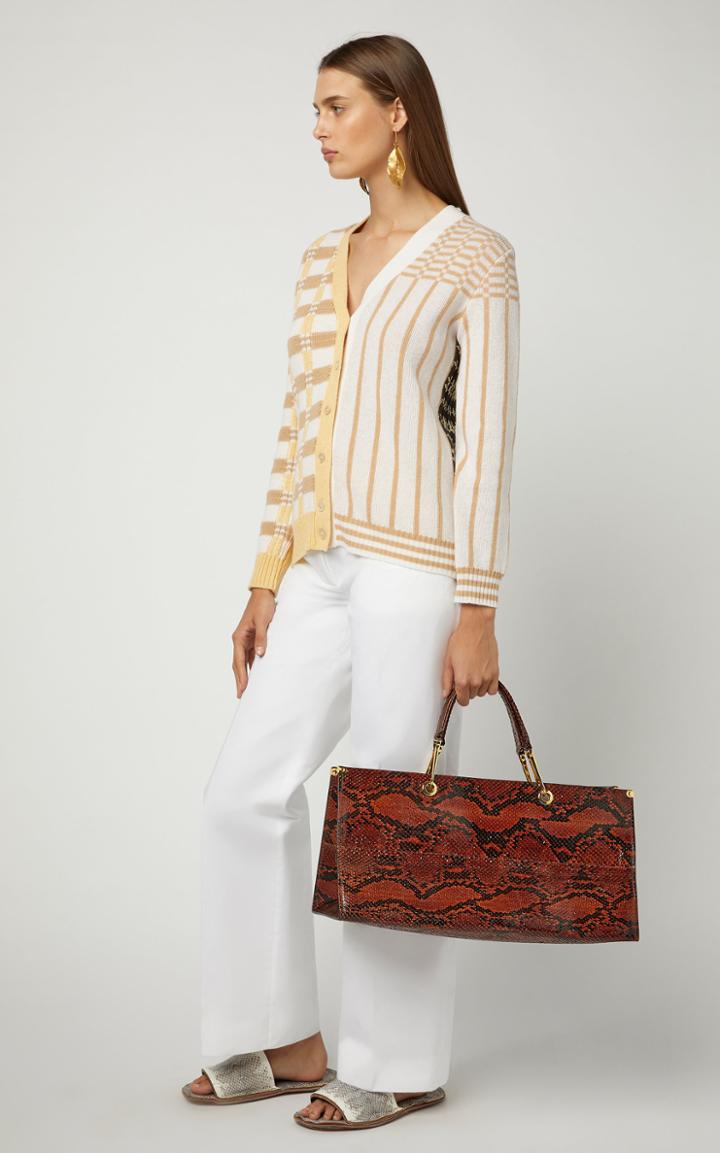 Marni Color Blocked Woven Cardigan