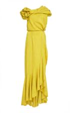 Hellessy Harper Draped Floral-detailed Cloqu Dress