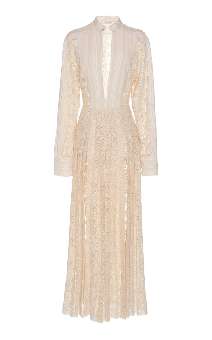 Philosophy Di Lorenzo Serafini Deep V Slit Cotton Dress