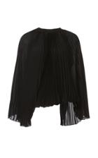 Elie Saab Long Sleeve Plisse Trapeze Blouse