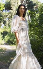 Moda Operandi Luisa Beccaria Ruffled Printed Silk Midi Dress
