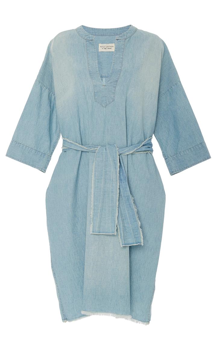 Nili Lotan Zelda Belted Denim Dress
