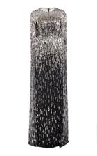 Moda Operandi Jenny Packham Mercedes Cape-sleeve Crystal-embellished Chiffon Gown