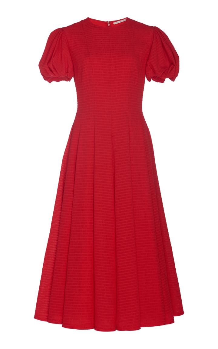Emilia Wickstead Doreen Faille Midi Dress