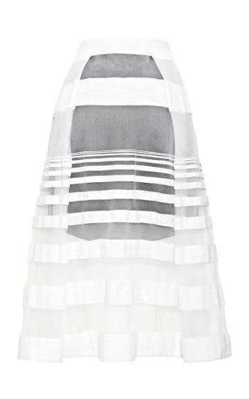 Tibi Striped Jacquard Gauze Skirt