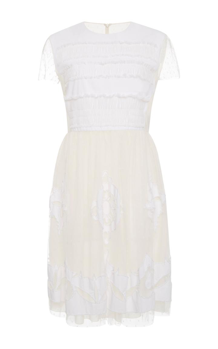 Red Valentino Embroidered Tulle Applique Dress
