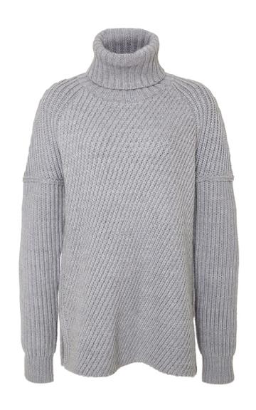 Apiece Apart Pia Ribbed Oversized Sweater In Grey Melange Grey Melange