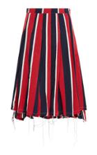 Thom Browne Pleated Silk-cotton Multicolored Skirt