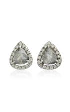 Nina Runsdorf Rough Pearshape Diamond 18k Gold Studs