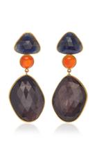 Bahina 18k Gold Sapphire And Carnelian Earrings