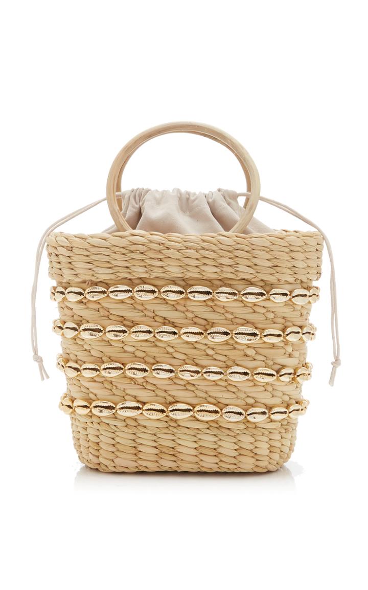 Poolside Embellished Straw Top-handle Bag