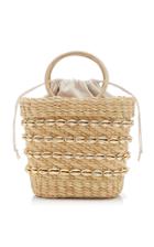 Poolside Embellished Straw Top-handle Bag