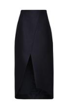 Marina Moscone Silk Wool Pencil Skirt